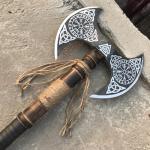 Viking Double Bit Axe with Leather Sheath
