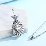 Lion Head Urn Pendant Necklace for Pet Ashes
