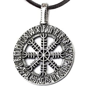 Viking Shield Helm of Awe Sterling Silver Necklace