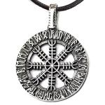 Viking Shield Helm of Awe Sterling Silver Necklace