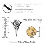 Viking Raven Skull Necklace with Compass Pendant