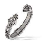 Adjustable Viking Bracelet with Fenrir Wolf Head