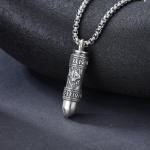 Viking Wolf Urn Necklace for Ashes in Silver
