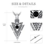 Viking Arrowhead Necklace with Runes in Silver