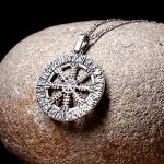 Viking Shield Helm of Awe Sterling Silver Necklace