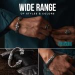 Adjustable Viking Bracelet with Fenrir Wolf Head