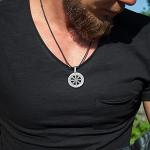 Viking Shield Helm of Awe Sterling Silver Necklace