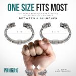 Adjustable Viking Bracelet with Fenrir Wolf Head