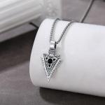 Viking Arrowhead Necklace with Runes in Silver