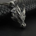 Silver Dragon Pendant Necklace for Men