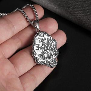 Viking Compass Pendant Necklace for Men