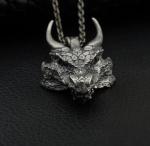 Silver Dragon Pendant Necklace for Men