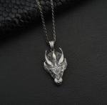 Silver Dragon Pendant Necklace for Men
