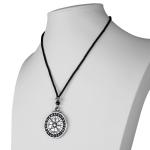 Viking Compass Pendant Necklace with Rune Stave