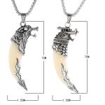 Viking Dragon Silver Pendant Necklace for Men