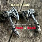 Norse Viking Wolf Raven Axe Pendant Necklace