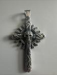 Gothic Skull Cross Pendant on 24” Chain