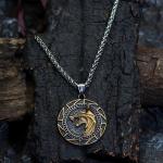 Fenrir Wolf Pendant - Helm of Awe Necklace