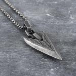 Silver Viking Spear Head Pendant Necklace for Men