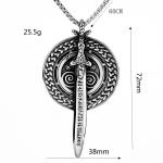 Men's Viking Odin Rune Shield Pendant Necklace