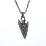 Silver Viking Spear Head Pendant Necklace for Men
