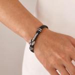 Men's Viking Leather Cuff Bracelet with Axe Charm