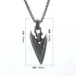 Silver Viking Spear Head Pendant Necklace for Men