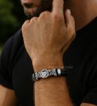 Viking Valknut Leather Braided Bracelet for Men
