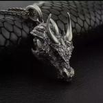 Silver Dragon Pendant Necklace for Men