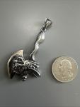 Men's Stainless Steel Viking Dragon Axe Pendant Necklace