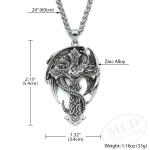 Celtic Dragon Cross Pendant with 24" Chain