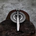 Men's Viking Odin Rune Shield Pendant Necklace