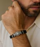 Viking Valknut Leather Braided Bracelet for Men