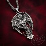 Celtic Dragon Cross Pendant with 24" Chain