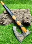 Custom Forged Viking Axe with Rose Wood Handle