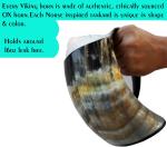 Wolf Carved Viking Drinking Horn Tankard