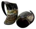 Wolf Carved Viking Drinking Horn Tankard