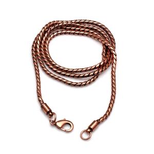 Oxidized Copper Wheat Necklace for Viking Style