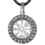 Sterling Silver Viking Compass Vegvisir Pendant Necklace
