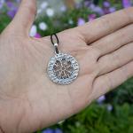 Sterling Silver Viking Compass Vegvisir Pendant Necklace