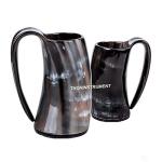 Viking Drinking Horn Cup with Burlap Gift Sack