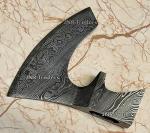 Bearded Damascus Steel Viking Axe Head
