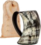 Viking Drinking Horn Cup with Burlap Gift Sack