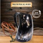 Rustic Viking Horn Mug for Mead and Ale