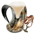 Rustic Viking Horn Mug for Mead and Ale