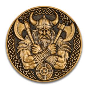 Viking Warrior Challenge Coin with Celtic Knots