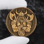 Viking Warrior Challenge Coin with Celtic Knots