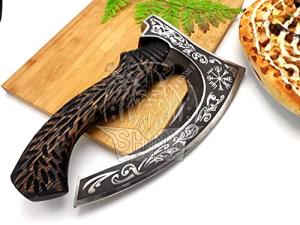 Viking Pizza Cutter Axe with Carbon Steel Blade