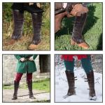 Viking Style Dark Brown Boot Covers for Costumes