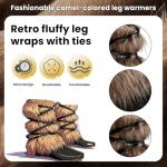 Brown Faux Fur Viking Leg Warmers for Cosplay